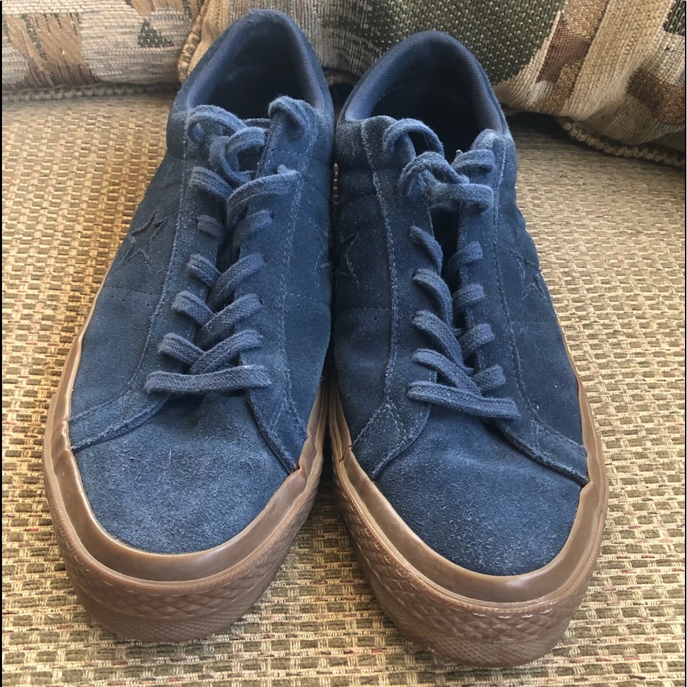 converse all star blue navy leather size 12